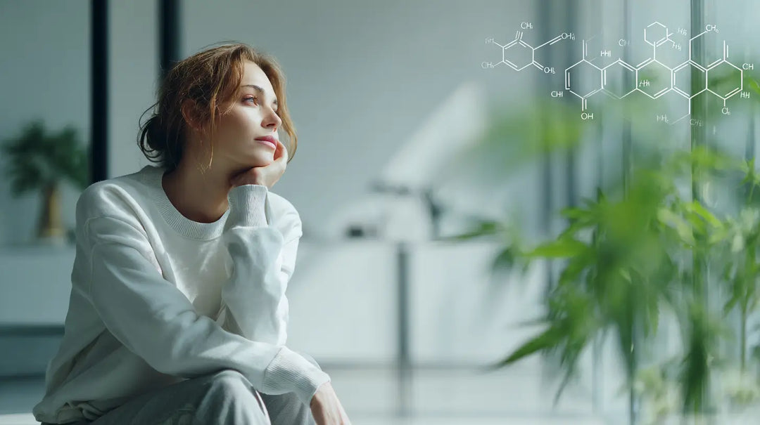 Eine Frau mit Nebenwirkungen nach Anwendung von CBD Öl