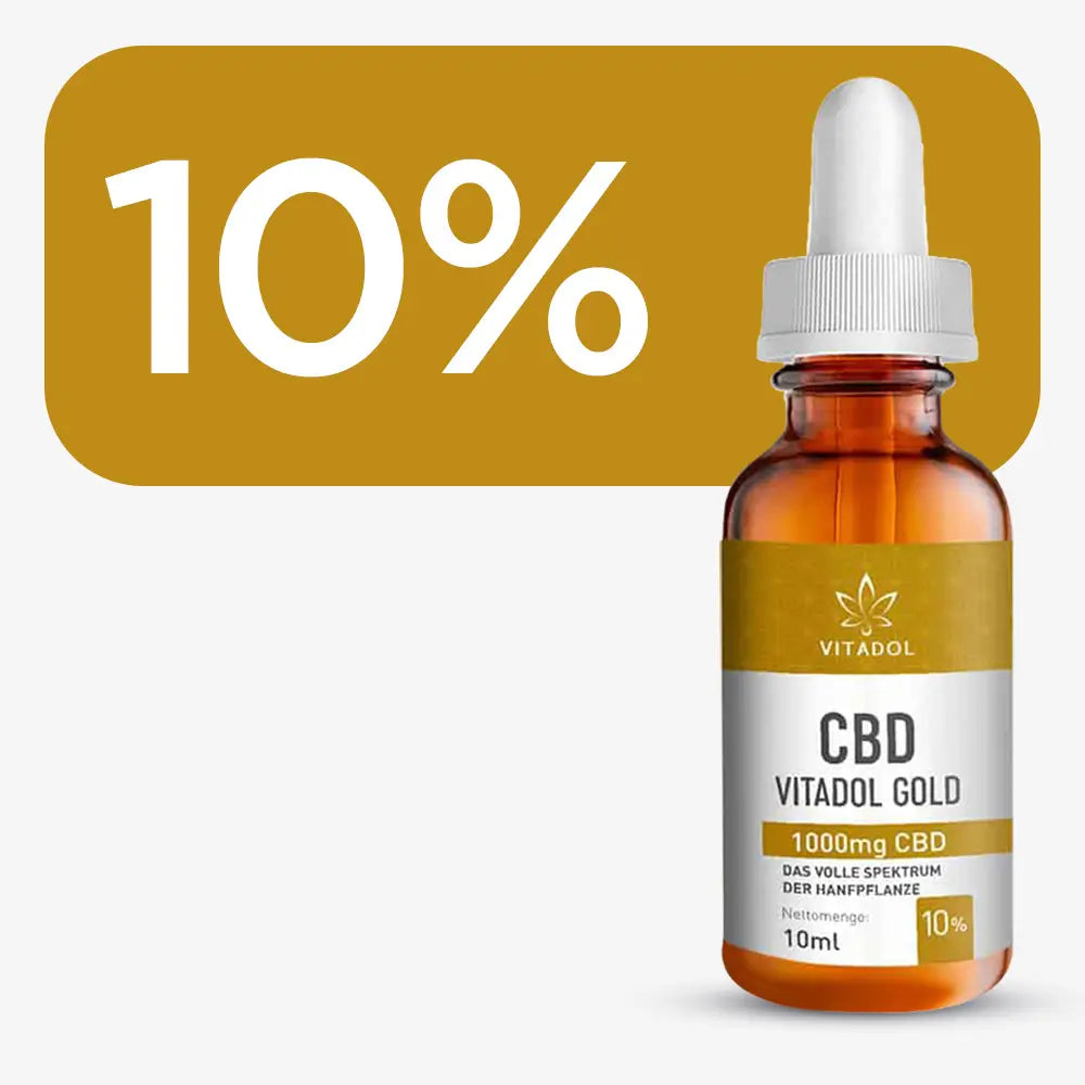 Produktansicht Vitadol Gold Bio CBD Öl 10 Prozent 10 ml
