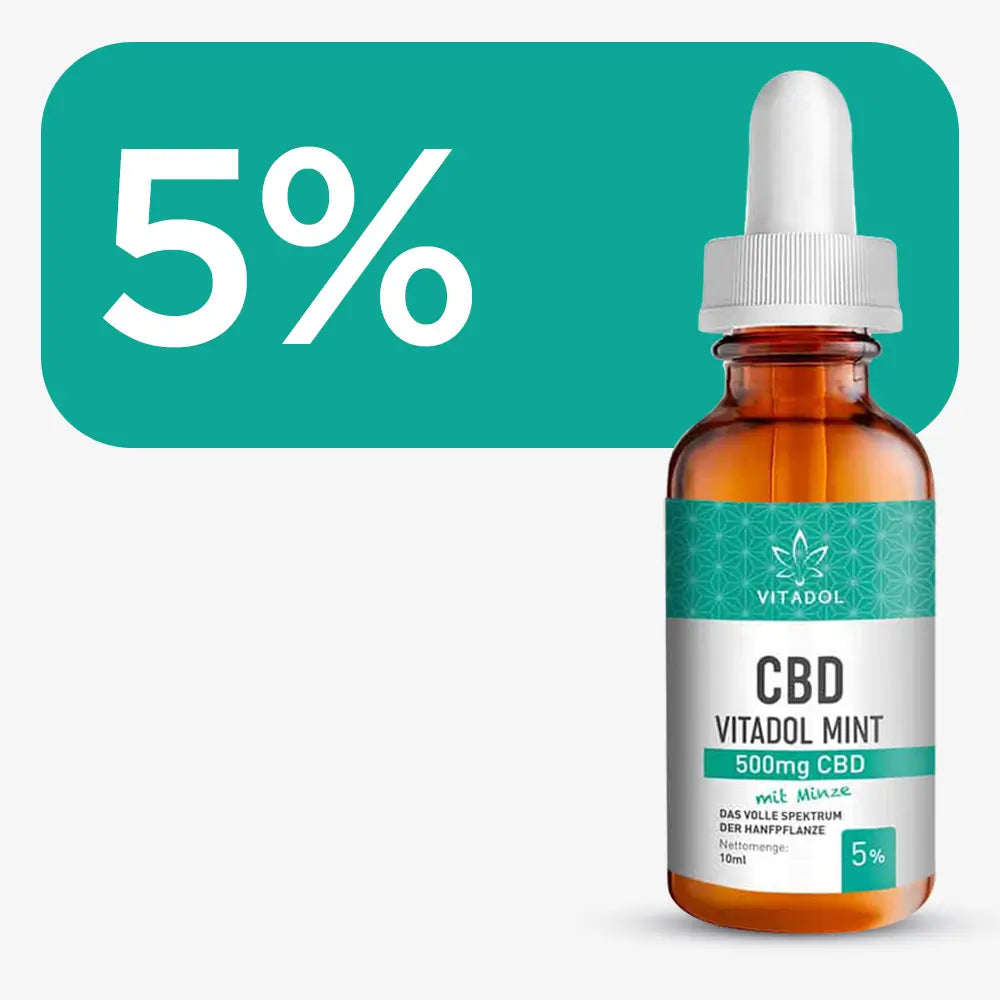 Produktansicht Vitadol Mint Bio CBD Öl 5 Prozent 10 ml