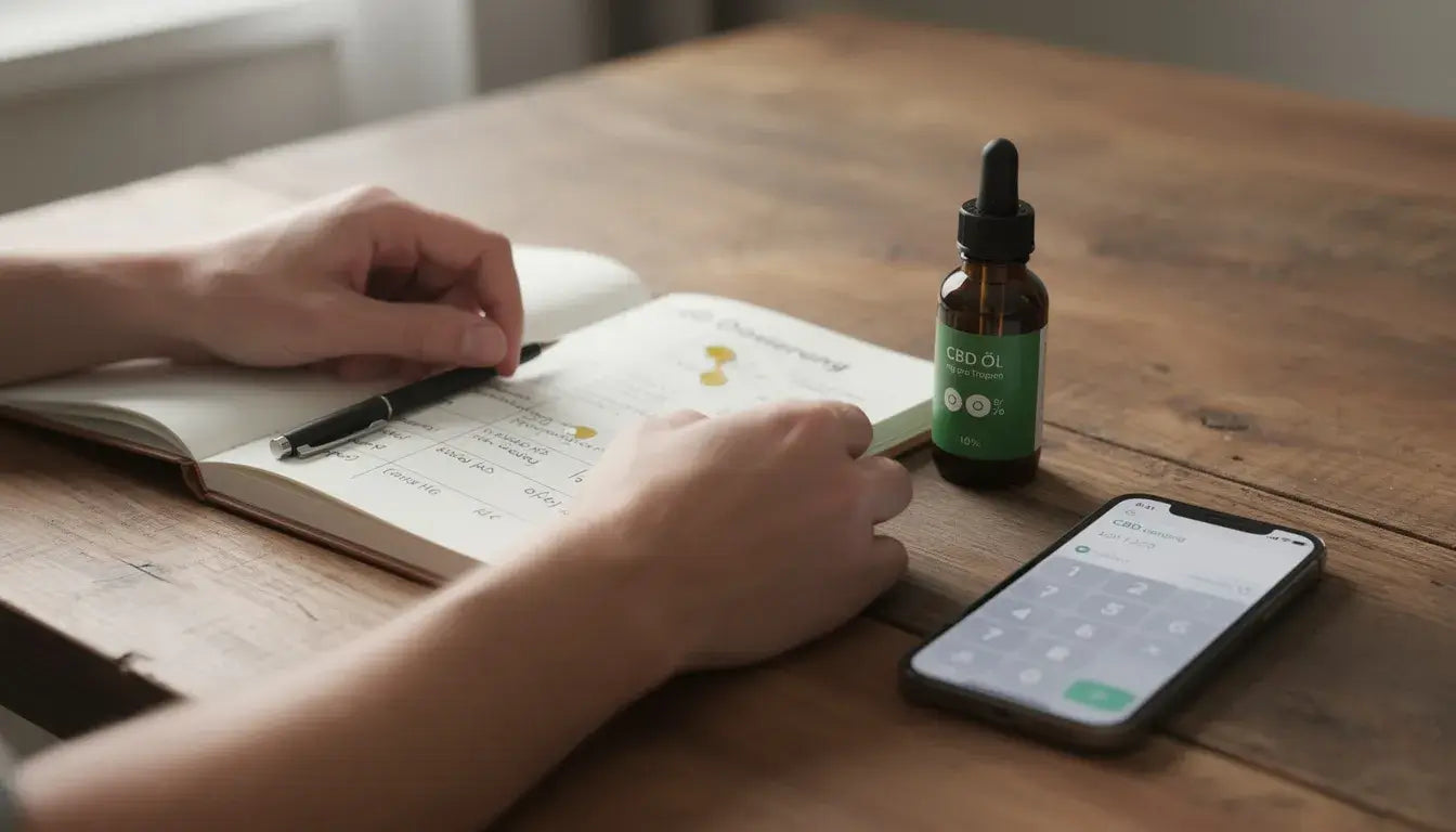 Die Dosierung von CBD händisch berechnet