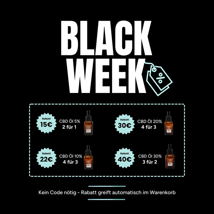 Angebotsgrafik zum Black Friday von CBDSÍ