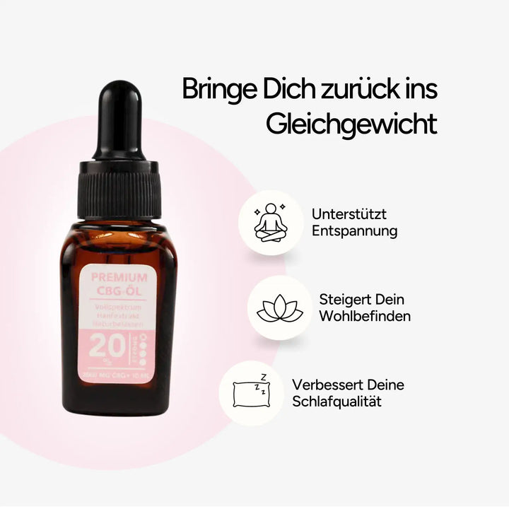 CBDSÍ Symbol für CBG Benefit auf weißem Hintergrund