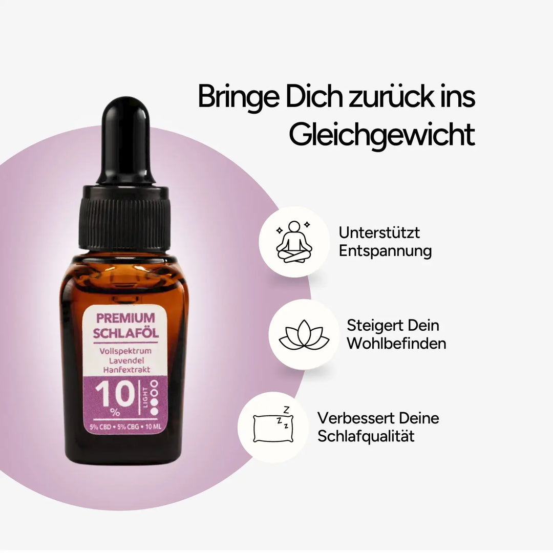 CBDSÍ Symbol für Schlaf-Benefit auf weißem Hintergrund