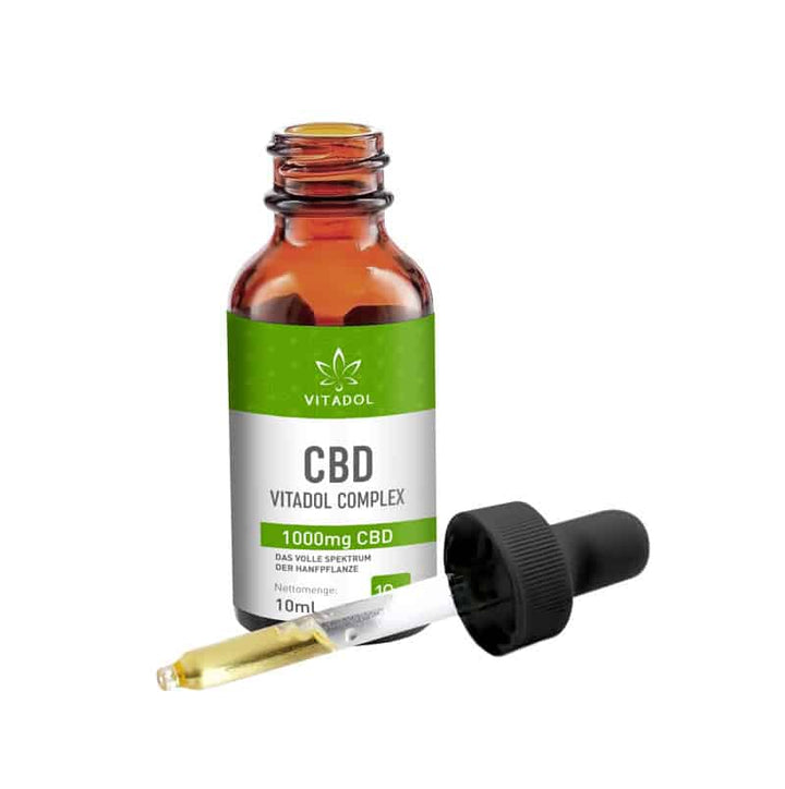 Flasche Vitadol Complex Bio CBD Öl 10 Prozent 1000 mg