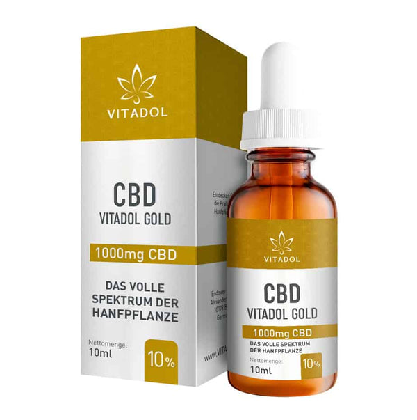 Produktansicht Vitadol Gold Bio CBD Öl 10 Prozent 10 ml