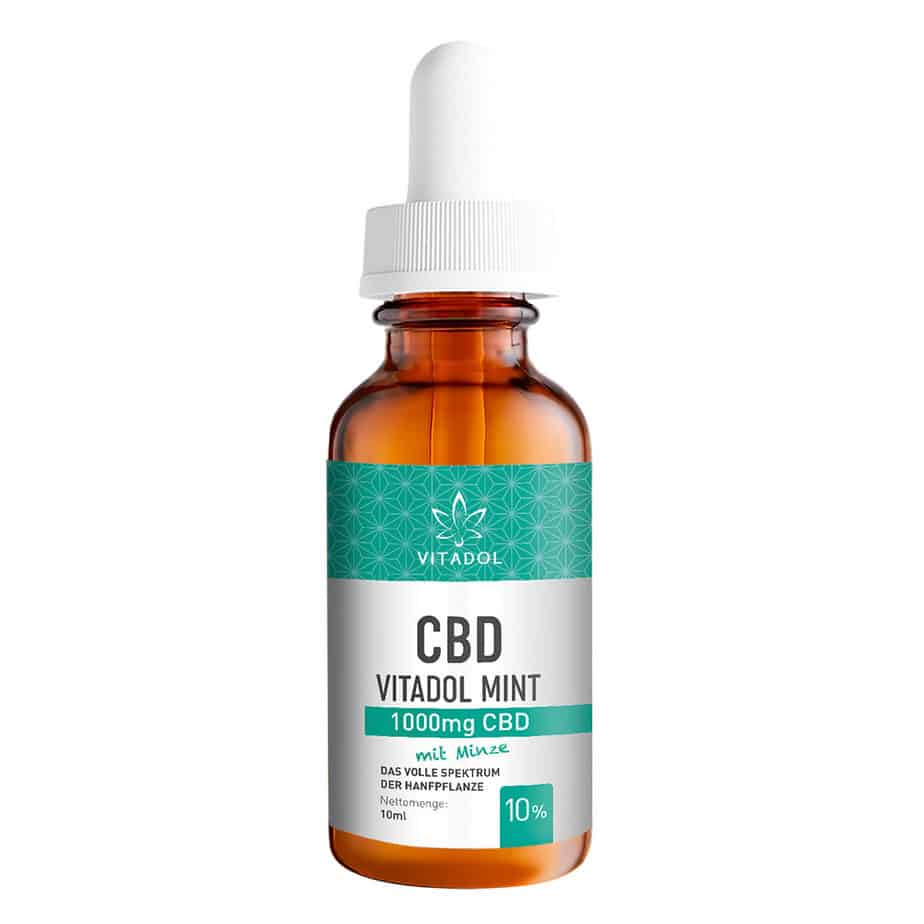 Vitadol Mint Bio CBD Öl 10 Prozent in Glasflasche