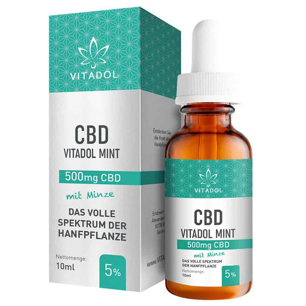 Produktansicht Vitadol Mint Bio CBD Öl 5 Prozent 10 ml
